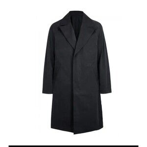 SATURDAYS NYC Men's Black Trench Coat Single Breasted Cotton/Nylon Size M